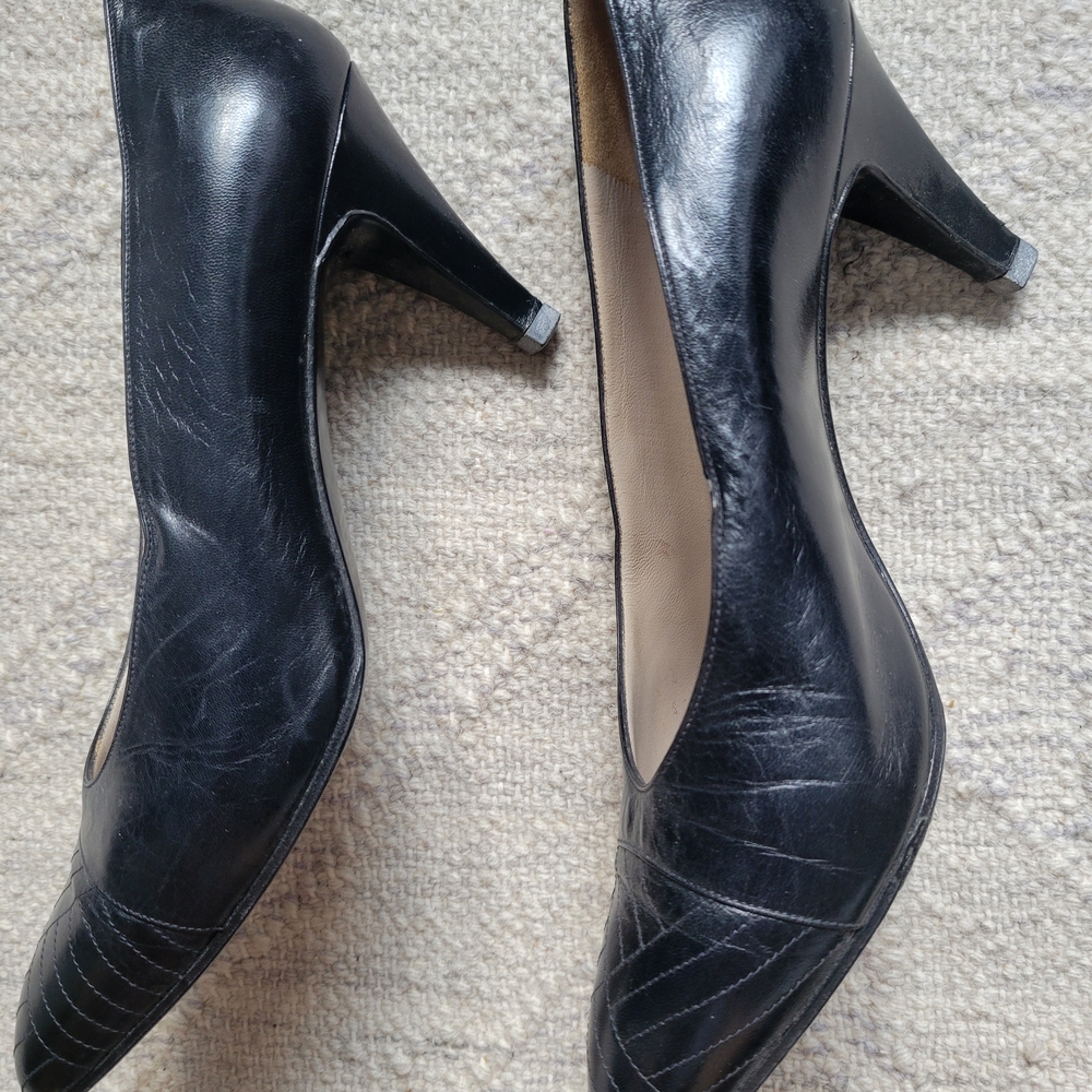 Chanel Black Leather Heels - Picture 3 of 5